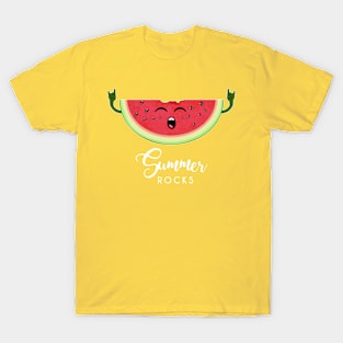 Summer rocks - Funny Watermelon Rock Hand Festival T Shirt T-Shirt